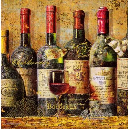 Serwetka decoupage firmy AMBIENTE butelki z winem 33x33cm